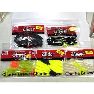 หนอนSlider  #Charlie_Brewer 3” BASS GRUB Made in USA.