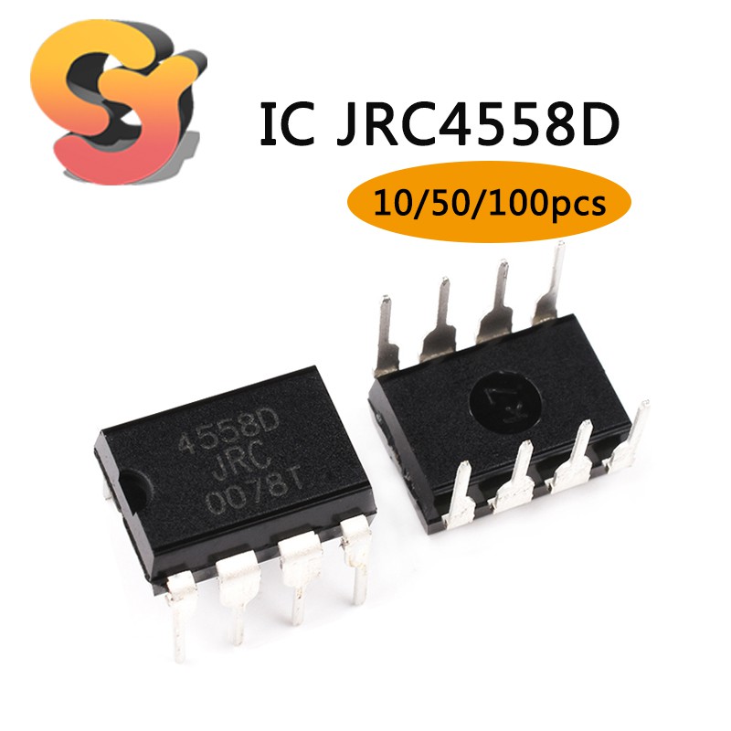 10pcs IC JRC4558 4558 4558D เครื่องขยายเสียงการทํางานยี่ห้อใหม่ปลั๊กตรง DIP-8 IC