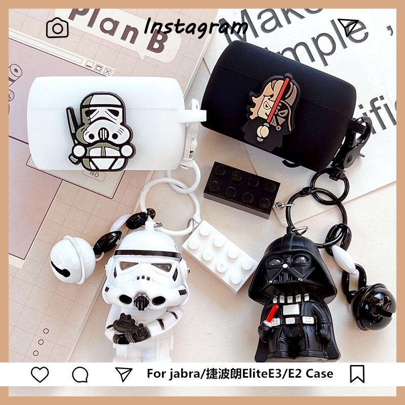 เคสซิลิโคนนิ่ม ลายการ์ตูนซามูไร พร้อมพวงกุญแจ สายคล้อง สําหรับ Jabra Elite 4 Active Jabra Elite 2 3 