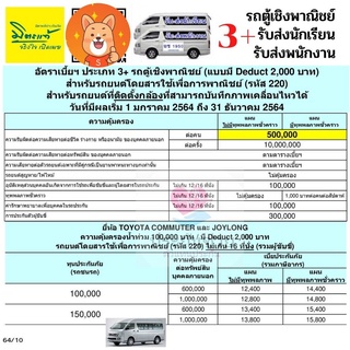 3+ รถตู้เชิงพาณิชย์ รับส่งนักเรียน รับส่งพนักงาน ซ่อมเค้าซ่อมเรา สำหรับ TOYOTA Commuter เพิ่มคุ้มครองน้ำท่วม