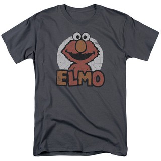 *ส่งจากไทย* แฟชั่น Sesame Street Elmo ชื่อเสื้อยืดสำหรับ Menor ใหม่ Men T Shirt สีดำ