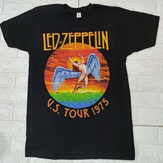 【Hot】เสื้อวง LED ZEPPELIN tour 1975 ลายย้อนยุค ลิขสิทธิ์ปี 2018.