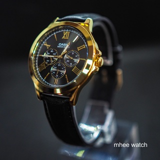 Casio Gold Black Daytona Dial สายหนัง ของแท้ รับประกันศูนย์