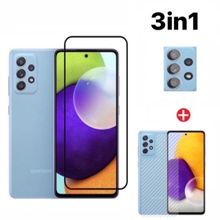 🇹🇭3in1 ฟิล์ม Samsung A03S [2021] ฟิล์มเลนส์กล้อง + ฟิล์มกระจกเต็มจอ+ ฟิล์มหลัง ฟิล์มกันกระแทกขอบดำ