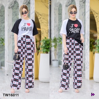 TW16011 Set 2ชิ้น#สาวอวบ เสื้อคอกลม