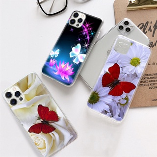 เคสโทรศัพท์มือถือแบบนิ่ม ใส ลายผีเสื้อ ดอกไม้ DV-36 สําหรับ VIVO X80 V25 V25E Y21 Y21S Y33S Pro