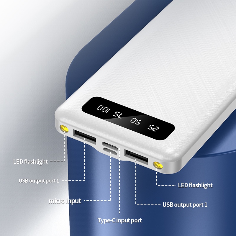 Powerbank 30000 mah แท้ fast charge พาว์เวอร์แบงค์ 100% LCD With Flash Light USB แบตสํารอง ชาร์จเร็ว พาเวอร์แบงค์ ของแทั - ภาพย่อย 4