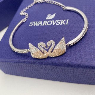 พร้อมส่ง📌 สร้อยข้อมือหงส์คู่ไล่ระดับสี Swarovski