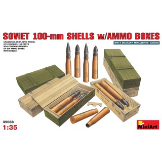 MiniArt 1/35 MI35088 SOVIET 100-mm SHELLS W/AMMO BOXES