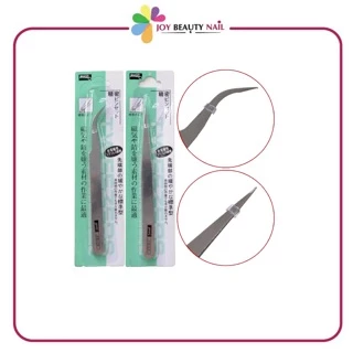 คีม จับช่อขนตา สีเงิน คีมจับอุปกรณ์ติดเล็บ งอ/ตรง (รุ่นธรรมดา)