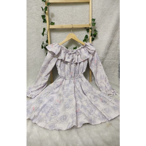 LizLisa Bear Love Lilac เดรสสีม่วงนําเข้า kawaii brand ori