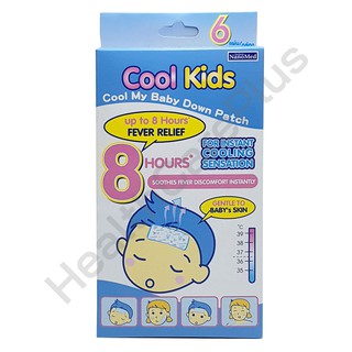 NanoMed Cool Kids นาโนเมด คูลคิดส์ พลาสเตอร์เจลลดไข้ สำหรับเด็ก 1 กล่อง (6 แผ่น)