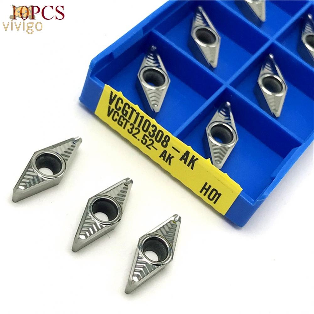 เม็ดมีดกลึงคาร์ไบด์ อลูมิเนียม 10 ชิ้น VCGT110308-AK H01
