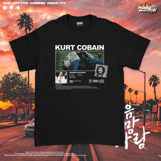 ถูกสุดๆเสื้อยืด พิมพ์ลายภาพยนตร์ BAND NIRVANA KURT COBAIN - SOAKED IN BLEACHรหัสเต็ม