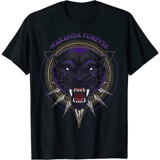 เสื้อยืด พิมพ์ลายกราฟิก Marvel Black Panther Wakanda Forever Circle สําหรับผู้ชาย