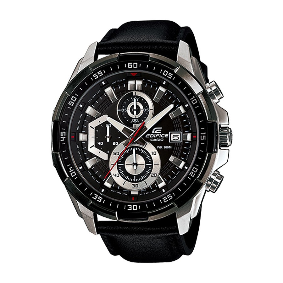 Casio Edifice นาฬิกาข้อมือผู้ชาย สายหนัง  รุ่น EFR-539L-1A - สีดำ