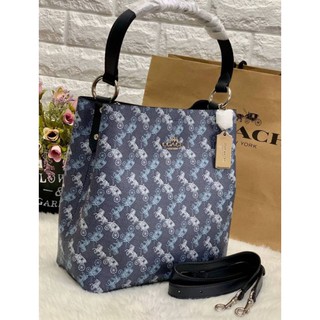 COACH TOWN BUCKET BAG WITH HORSE AND CARRIAGE PRINT ((2081-236))