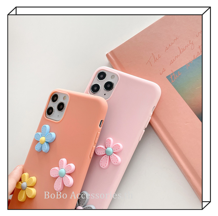 เคสโทรศัพท์มือถือ TPU แบบนิ่ม ลายดอกไม้ 3D สําหรับ Realme C21Y C25Y C2 C3 C11 2020 C12 C17 Narzo 30A 20 Pro #8