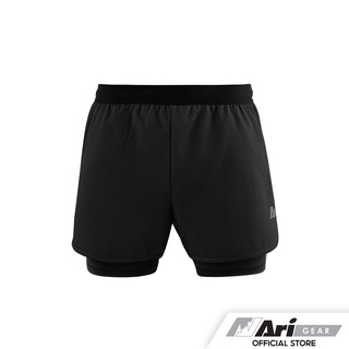 ARI WOMENS BREATHE 2IN1 RUNNING SHORTS - BLACK/SILVER กางเกงวิ่งหญิง อาริ BREATHE 2IN1 สีดำ