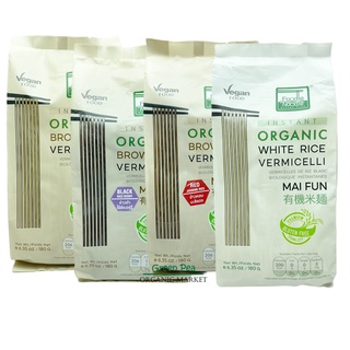 Foodle noodle เส้นก๋วยเตี๋ยว เส้นหมี่ อินทรีย์ 180g. ( เจ ) organic rice noodle