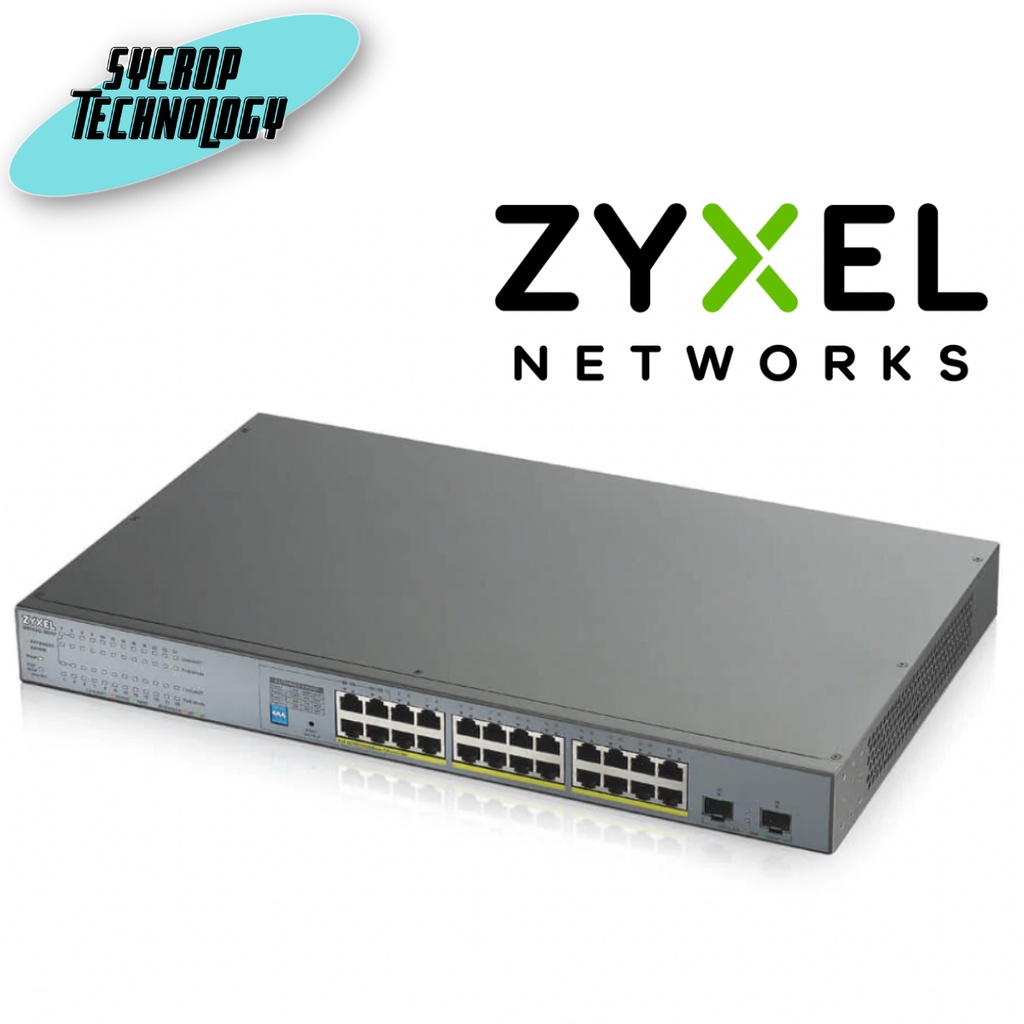 Zyxel GS1300-26HP Unmanaged Gigabit POE Switch 24 Port POE 802.3at 250W ประกันศูนย์