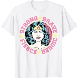 เสื้อยืด พิมพ์ลายการ์ตูน DC Wonder Strong Brave สไตล์วินเทจ ระบายอากาศ สวมใส่สบาย