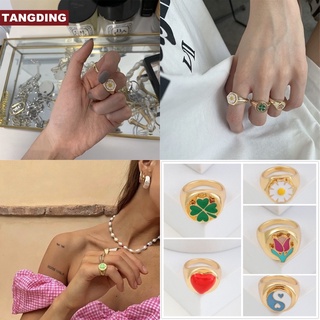 【Cod Tangding】แหวนรูปดอกเดซี่สไตล์เกาหลีสําหรับผู้หญิง