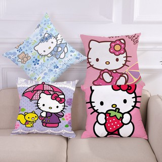 cotton linen Cushion Cover Hello Kitty  Pattern Modern Design Pillow Cover