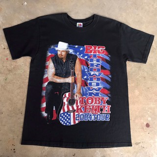 vtg.T-Shirt เสื้อวง TOBY KEITH BIG THROWDOWN TOUR 2004 MADE IN EL SALVADOR Sz.L 100% COTTON