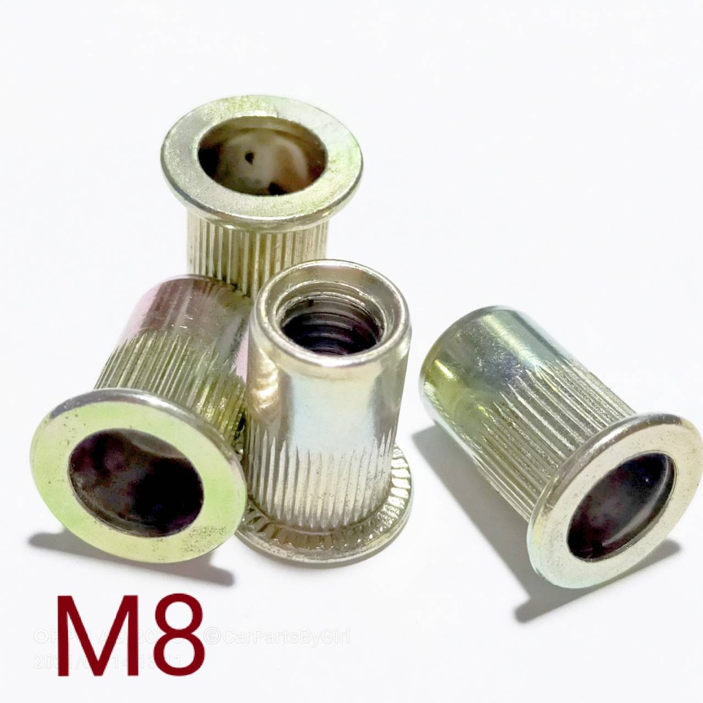 รีเวทนัท / Insert Nut คอลาย เหล็กชุบซิงค์ #ขนาดM8 พร้อมส่ง