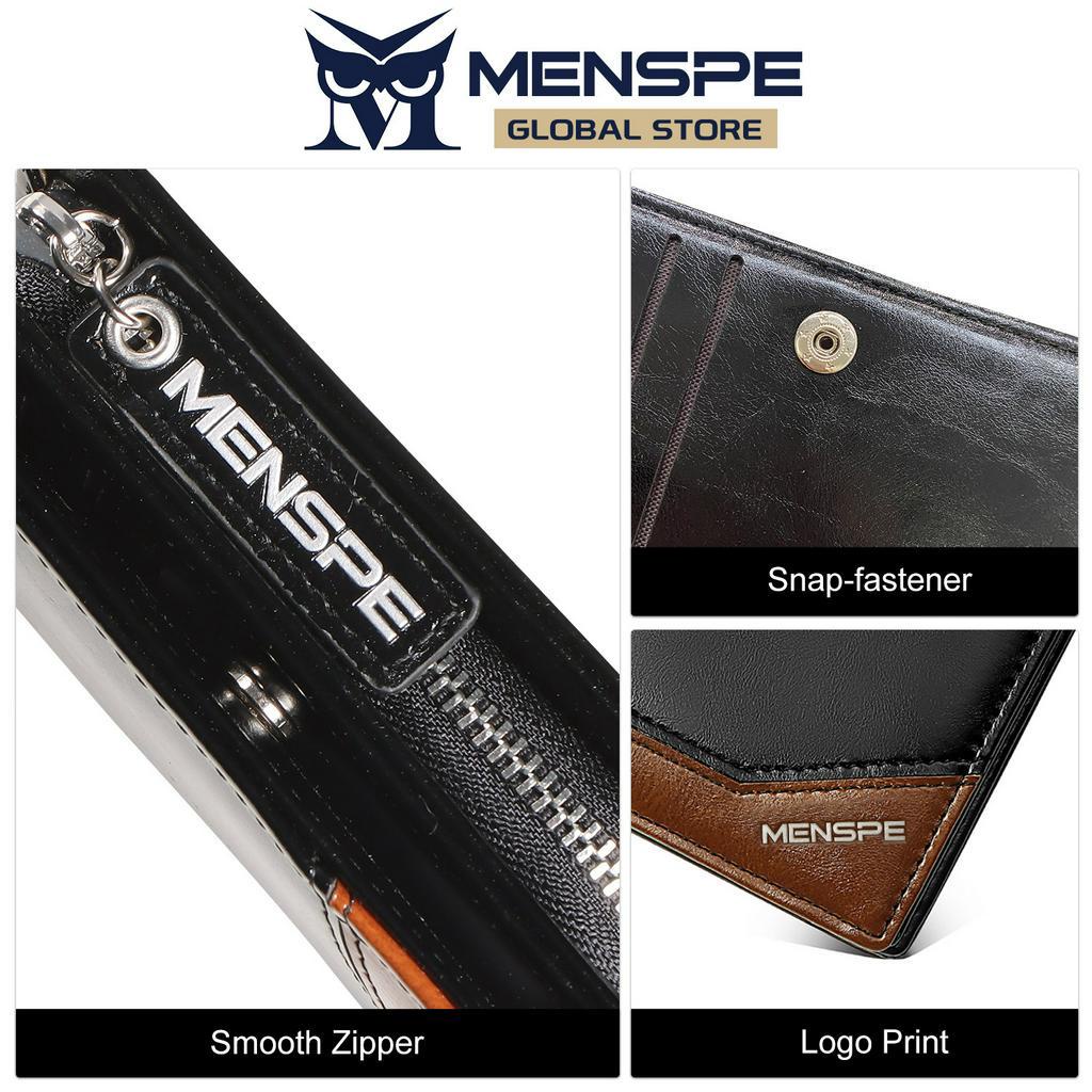MENSPE กระเป๋าสตางค์ผู้ชาย แต่งซิป ป้องกันขโมย เหมาะกับใส่บัตรเครดิต