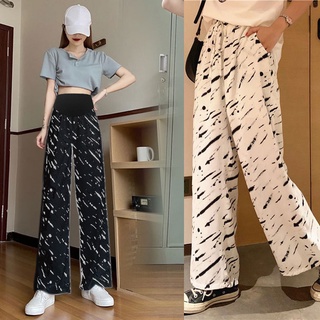 กางเกงขายาวคุณเเม่ตั้งคครภ์ใส่สบาย กางเกงคนท้องพิมพ์ลาย