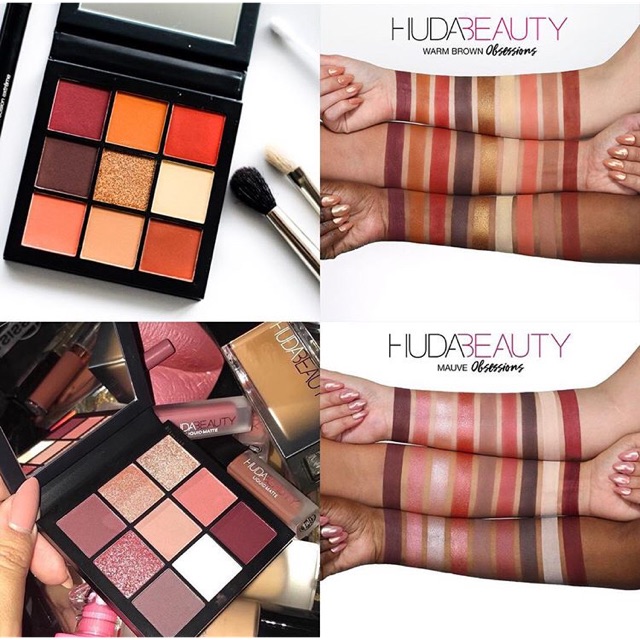 [พร้อมส่ง] 🔥 Huda obsessions palette mauve และ warm brown แท้ 💯