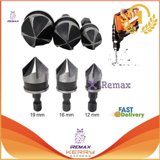 iRemax ชุดดอกชามเฟอร์ ดอกเจาะผาย แกนหกเหลี่ยม สวมเร็ว ซ่อนหัวน็อต สกรู 3 ชิ้น ขนาด 12-19 mm