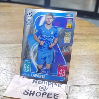 ขาย การ์ด Topps Match Attax 2021-22 Chrome Preview CR1 Aymelic Laporte Manchester Man City การ์ดฟุตบอล การ์ดนักฟุตบอล