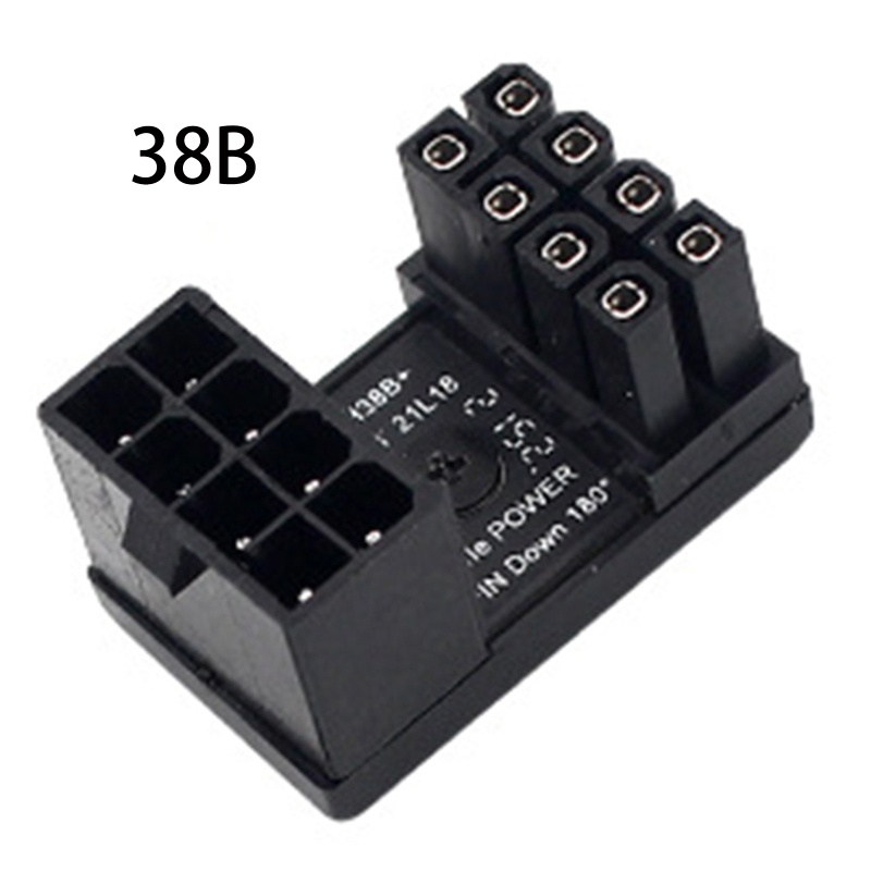 Btsg อะแดปเตอร์พาวเวอร์ GPU VGA 8Pin 6pin ตัวผู้ 180 องศา U Turn to 8Pin 6pin Female สีดํา