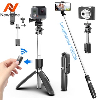 Newmine 4 In1บลูทูธไร้สาย Selfie ขาตั้งแบบสามขาพับได้ &amp; Monopods Universal สำหรับสมาร์ทโฟนสำหรับ Gopro และกีฬาชุดกล้องถ่ายภาพ