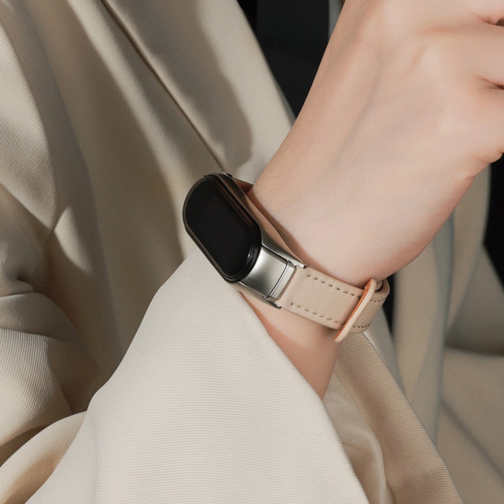 การเปลี่ยนสร้อยข้อมือสายหนังสําหรับ Xiaomi Smart Band 10 9 8 7 / Mi Band 6 5 4 3 ราคา ถูกที่สุด ดีลบีเคเค แกลเลอรีภาพที่ 5