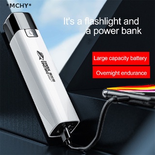 Mchy&gt; ไฟฉาย USB แบบพกพา ชาร์จไฟได้ กันน้ํา ใช้ไฟฉาย ใหม่