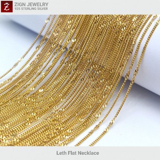 Zign Jewelry สร้อยอิตาลี่ NSY0006 (ITALY 925) 18K Plate รุ่นเลทแบนคั่น