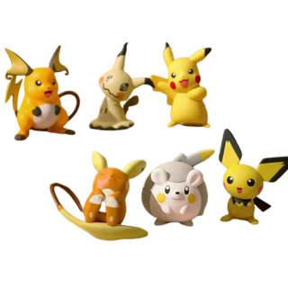 ของแท้ Pokémon Pokémon Cute Power Attack Pikachu โมเดลน่ารัก โมเดลตกแต่ง Trendy Play Figure