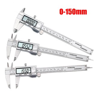 เครื่องวัดดิจิตอล เวอร์เนียร์ ดิจิตอล 6 นิ้ว เวอเนีย เวอเนียร์ เวอร์เนีย Digital Vernier caliper(0-150mm) สีเงิน