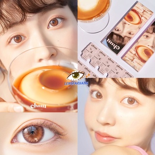 Chuu Lens รุ่น Pudding Pinkbrown 🍮 คอนแทคเลนส์พุดดิ้ง สีน่ารักกๆ พร้อมส่งรายวัน นำเข้าจากเกาหลี 🇰🇷 lensfarhang