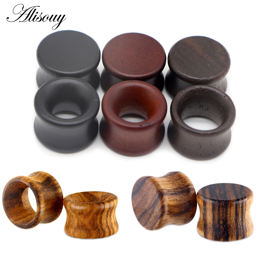 2PCS 6-25 มม.แฟชั่นหูปลั๊กไม้เนื้ออุโมงค์อานหูวัด Hollow Body เจาะเครื่องประดับสําหรับผู้ชายผู้หญิง Expanders