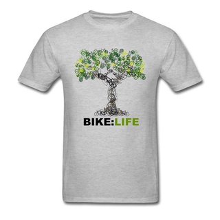 Bike LIFE เสื้อยืด ผ้าฝ้าย 100% พิมพ์ลายต้นไม้ OM สีเขียว สําหรับผู้ชายS-3XL