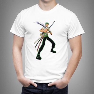 คอลูกเรือเสื้อยืด พิมพ์ลายการ์ตูนอนิเมะ One Piece Luffy Roronoa Zoro UsoppS-5XL