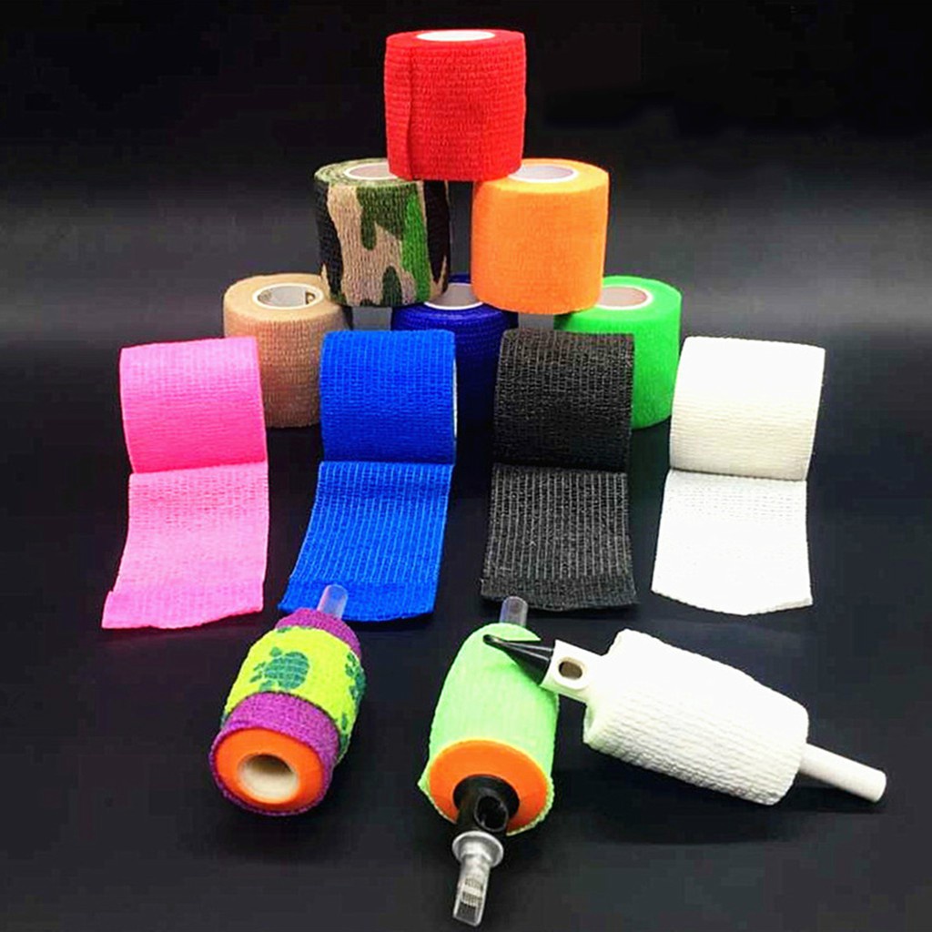 1pcs 5/2.5CM *450CM Self-กาวผ ้ าพันแผลนอนวูฟเวน Tattoo Handle Elastic Movement Multi-function