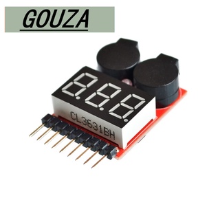 เครื่องทดสอบแรงดันไฟฟ้าต่ำปลุก แรงดันไฟฟ้า 2 IN 1 Buzzer 1-8 วินาที Lipo / Li-Ion / Fe RC สำหรับเฮลิคอปเตอร์,เครื่องบิน,เรือ ฯลฯ