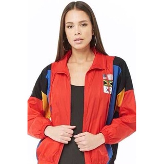 Forever 21 Colorblock Flag Windbreaker