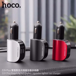 HOCO Z29 Plus หัวชาร์จในรถยนต์ Dual USB 5A Max Car Charger LED Digital Display hc4